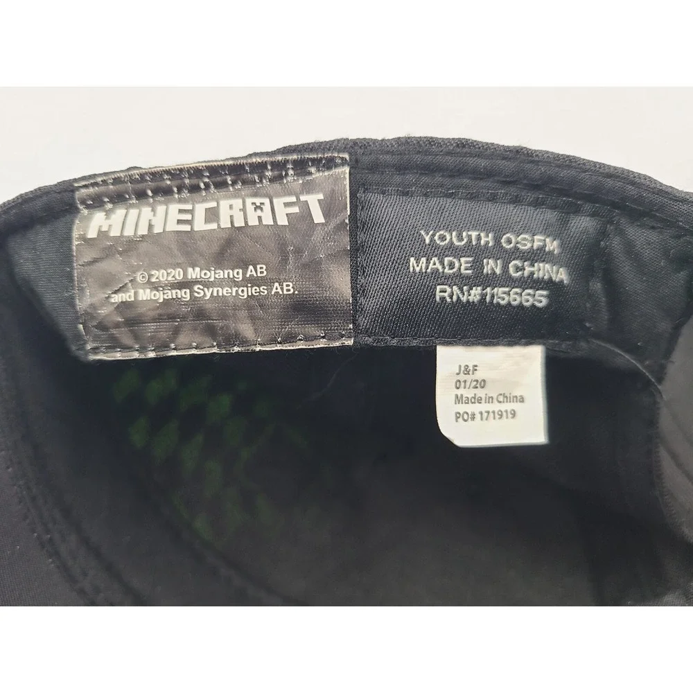 Youth Minecraft Creeper Snapback Hat Cap Video Game Kids Boys Girls‎ Green Black